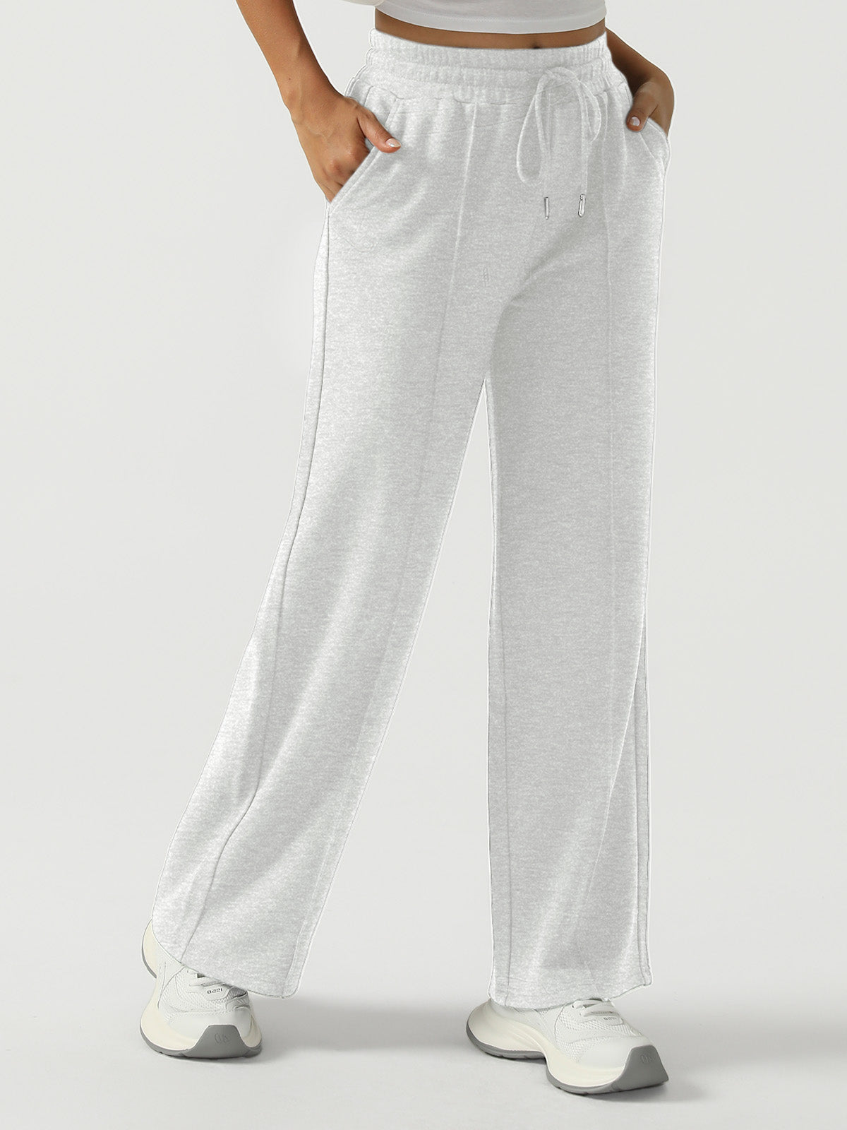 AUTOMET Women’s Wide Leg Sweatpants High Waisted Baggy Flared Pants Drawstring Athletic Joggers