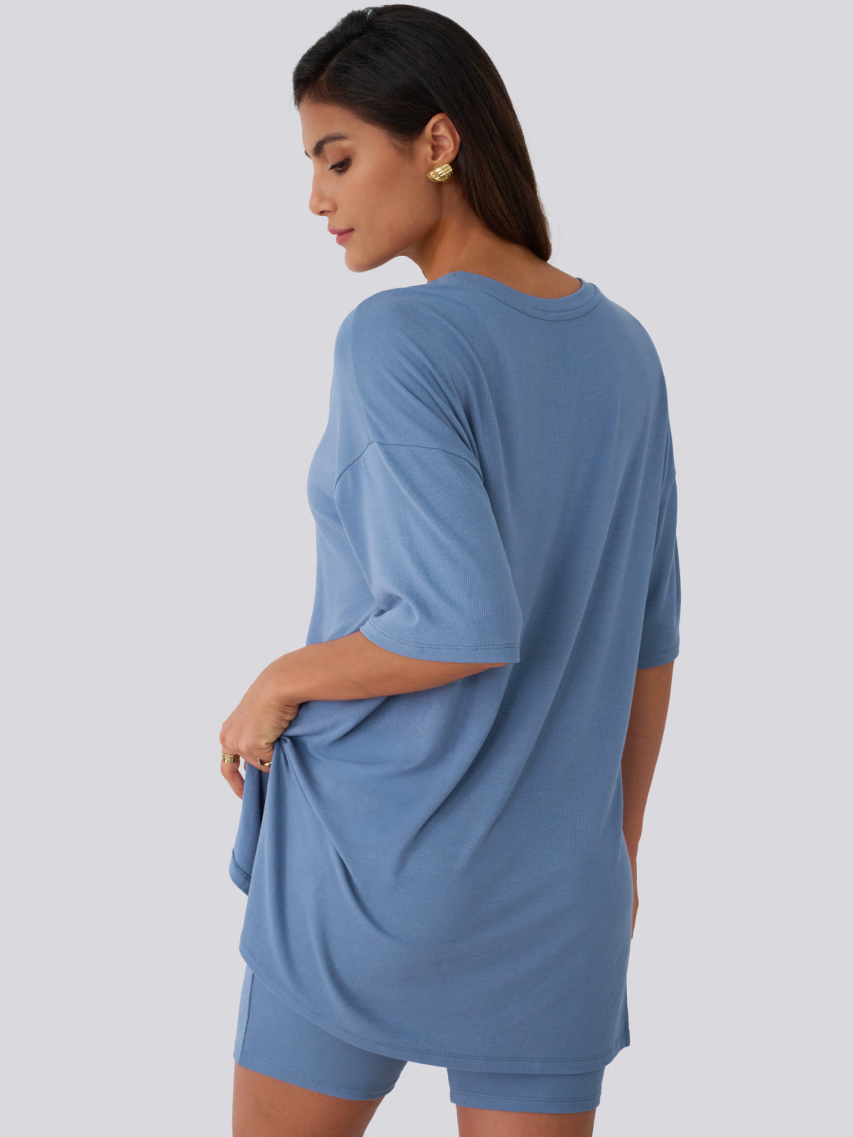 AUTOMET Women's Oversized Short Set with Side Slits