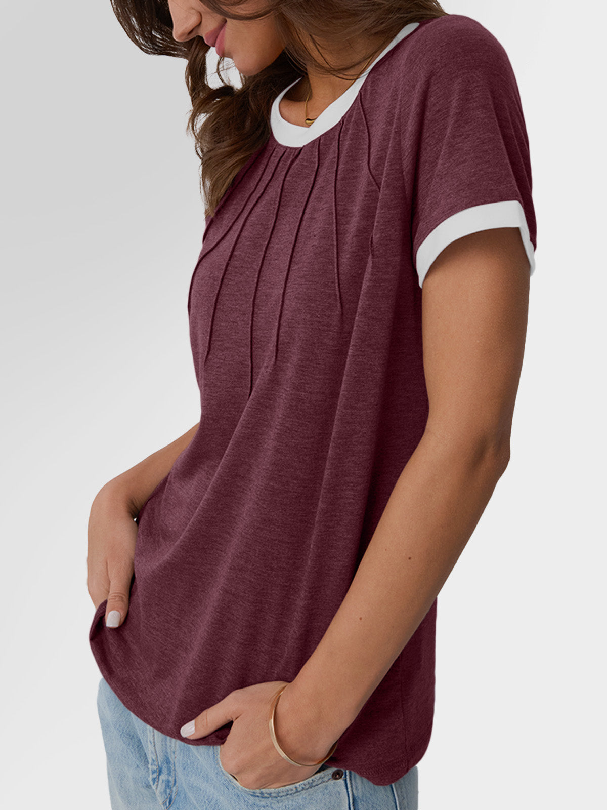 Automet Shirts for Women Summer Spring Tops Short Sleeve Oversized T Shirts Fashion Basic Casual Tee Clothes 2025
