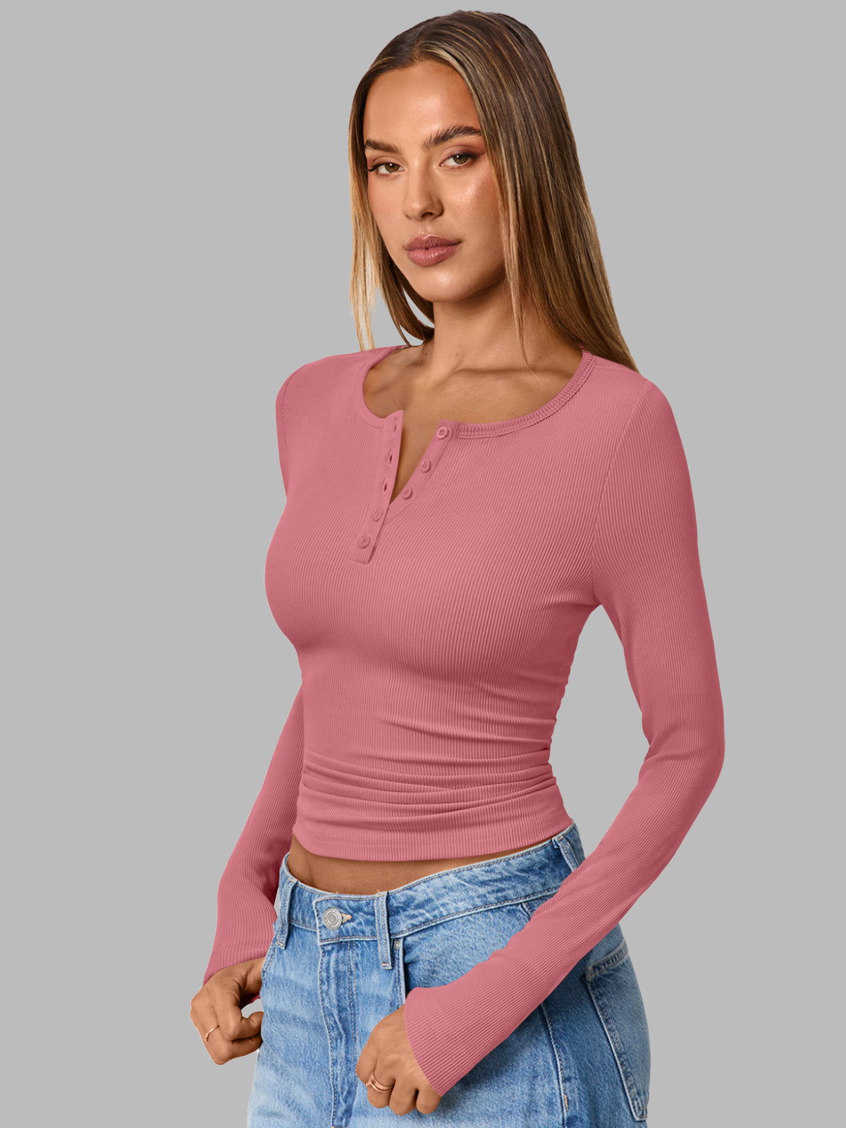 AUTOMET Women's 3-Pack Classic Henley Shirts