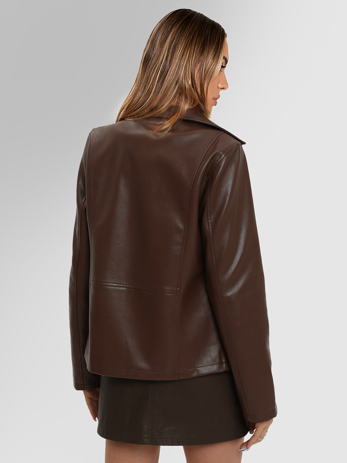 AUTOMET Womens Leather Jacket Fall Faux Suede Zip Up Motorcycle Biker Coat Outwear