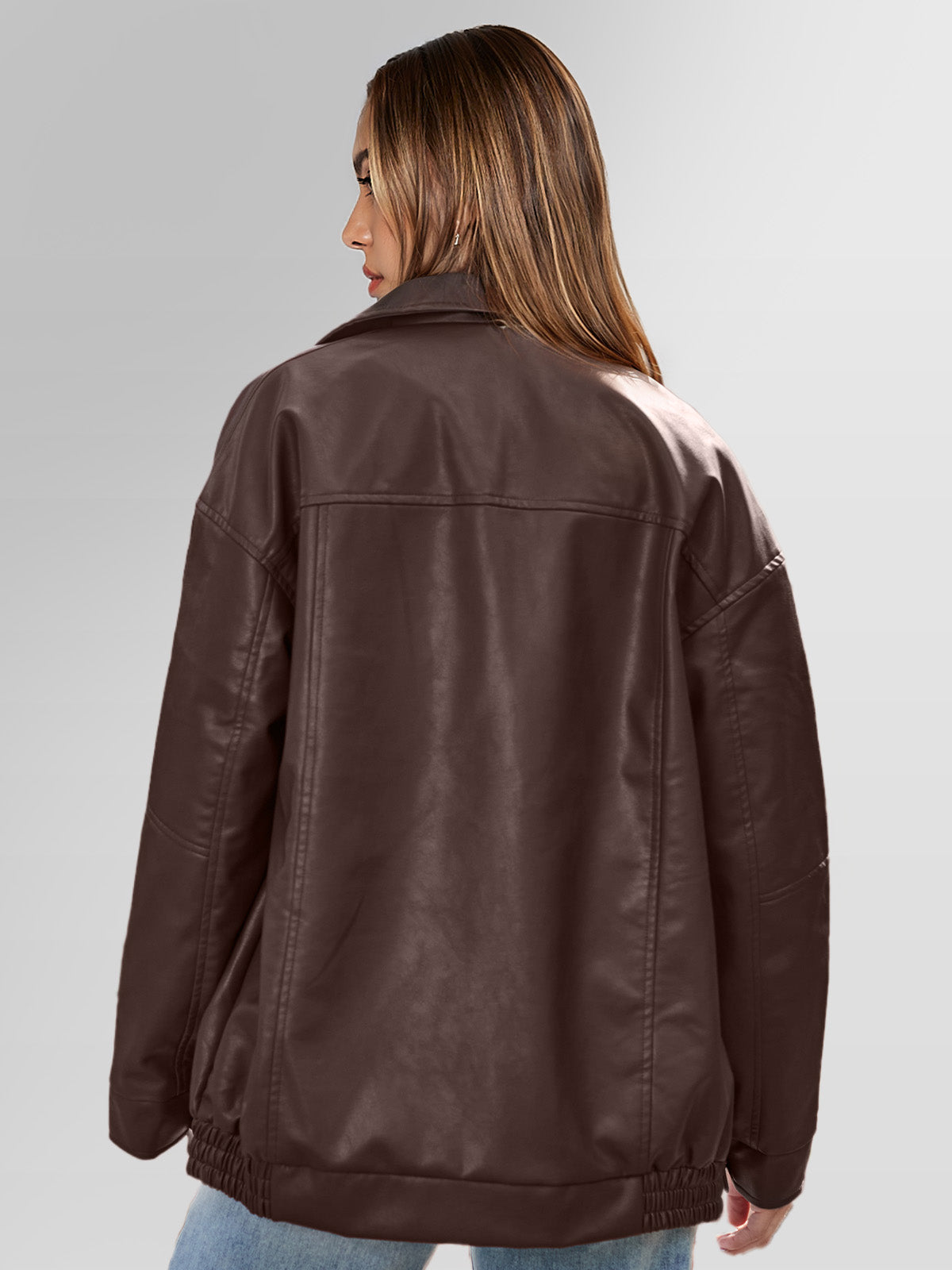 AUTOMET Giacche in pelle oversize da donna in finta pelle scamosciata Moda autunnale Cappotti da motociclista Abiti invernali Vestiti 2024