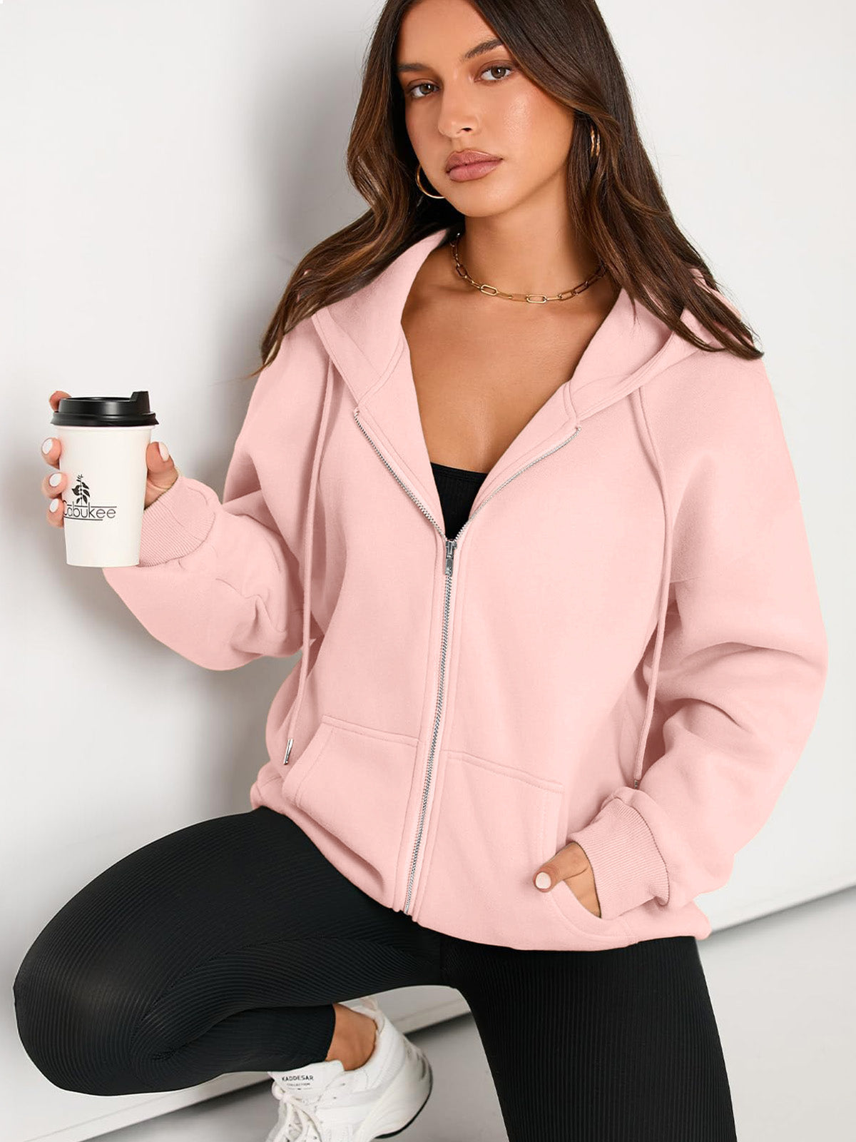 AUTOMET Women's Oversized Hooded Zip-Up