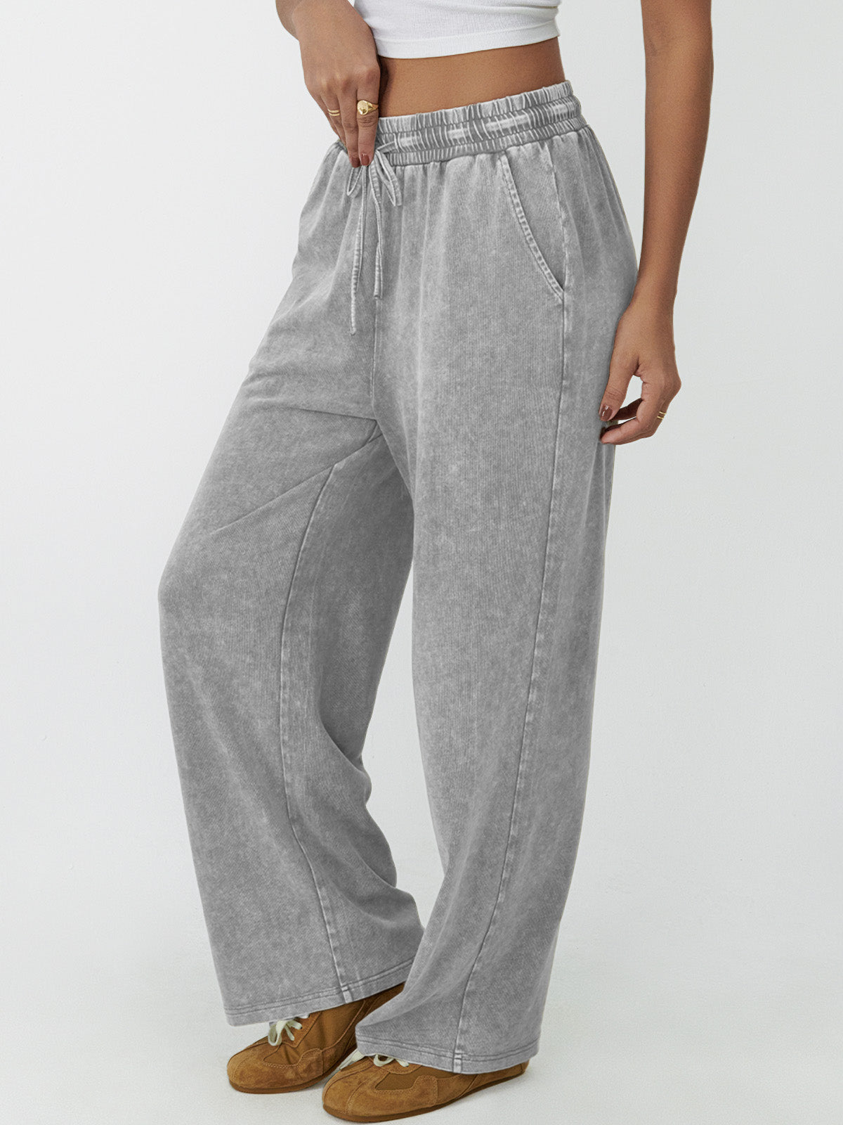 Women's Summer Wide Leg Pants with Pockets