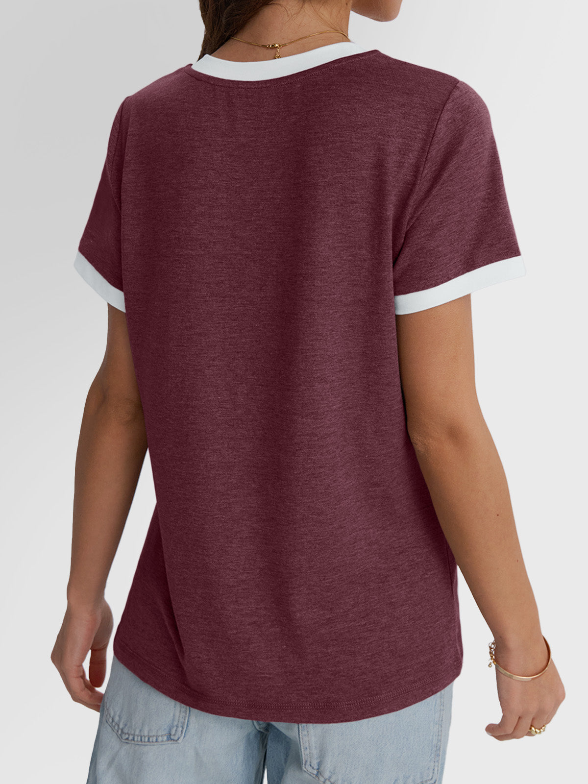 Automet Shirts for Women Summer Spring Tops Short Sleeve Oversized T Shirts Fashion Basic Casual Tee Clothes 2025