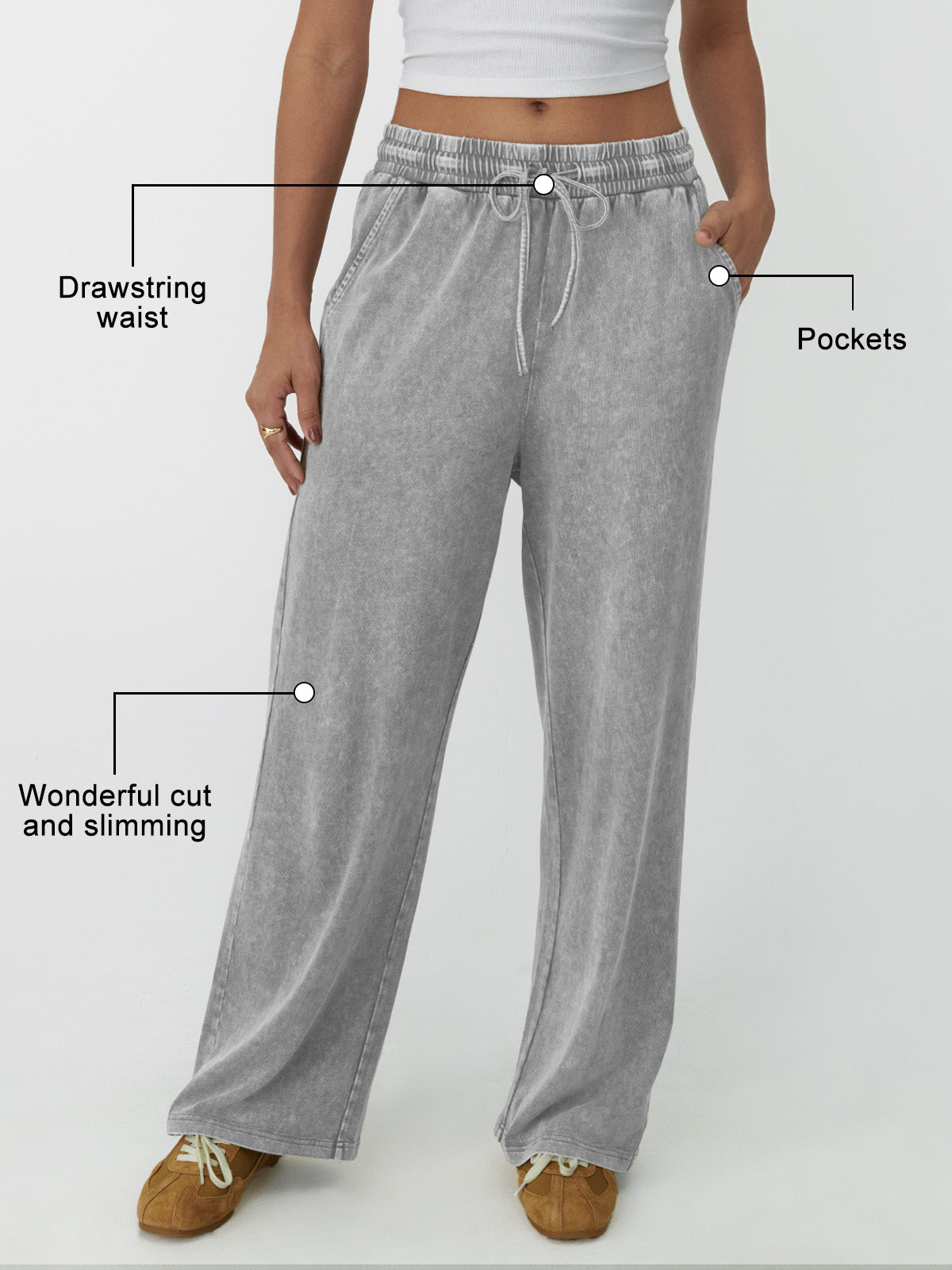 Women's Summer Wide Leg Pants with Pockets