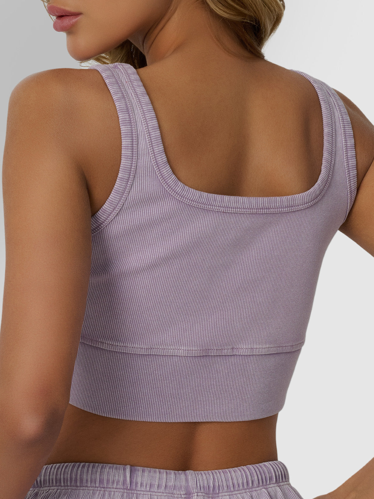 Automet Cropped Ribbed Vest 2-Piece Set
