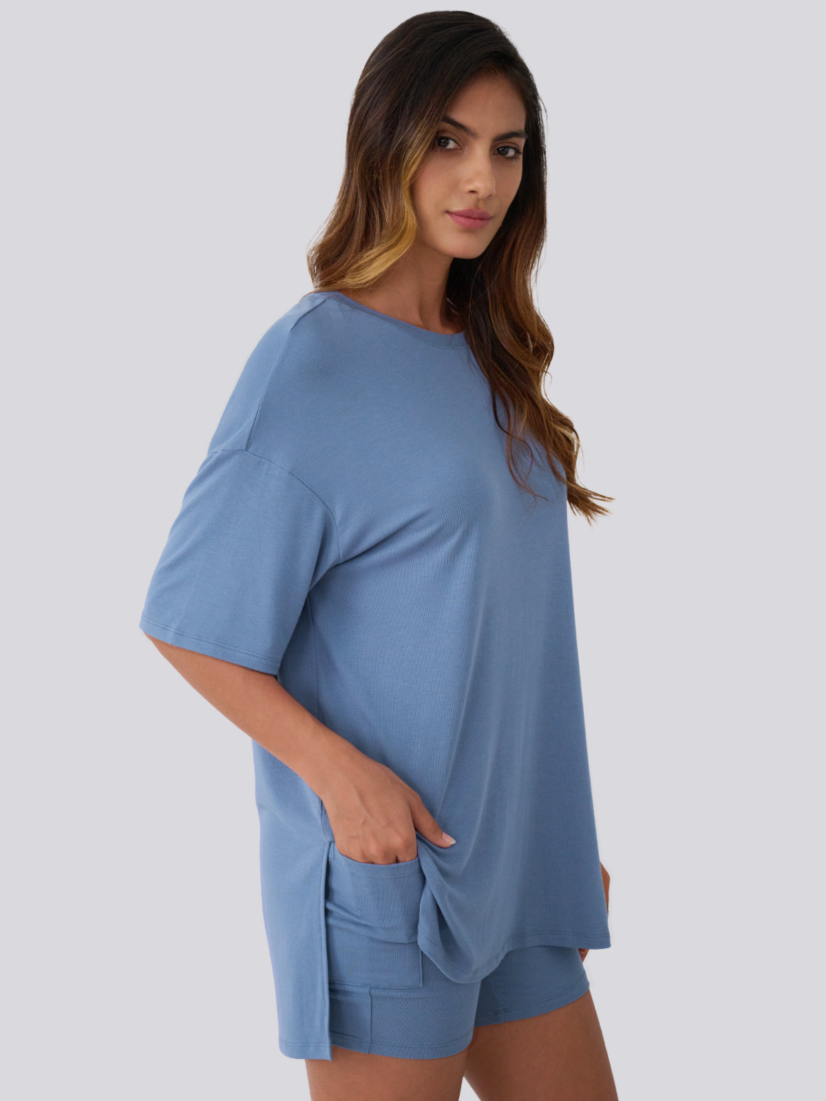 AUTOMET Women's Oversized Short Set with Side Slits