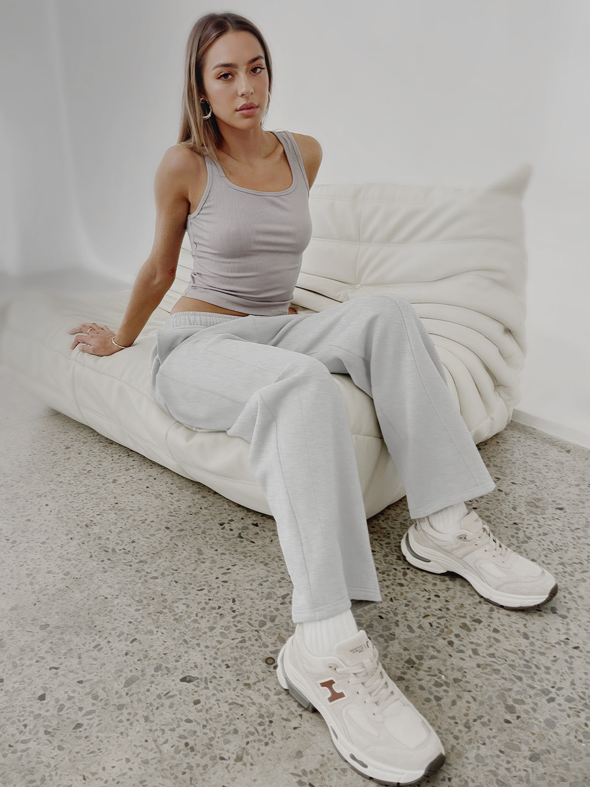 AUTOMET Women’s Wide Leg Sweatpants High Waisted Baggy Flared Pants Drawstring Athletic Joggers