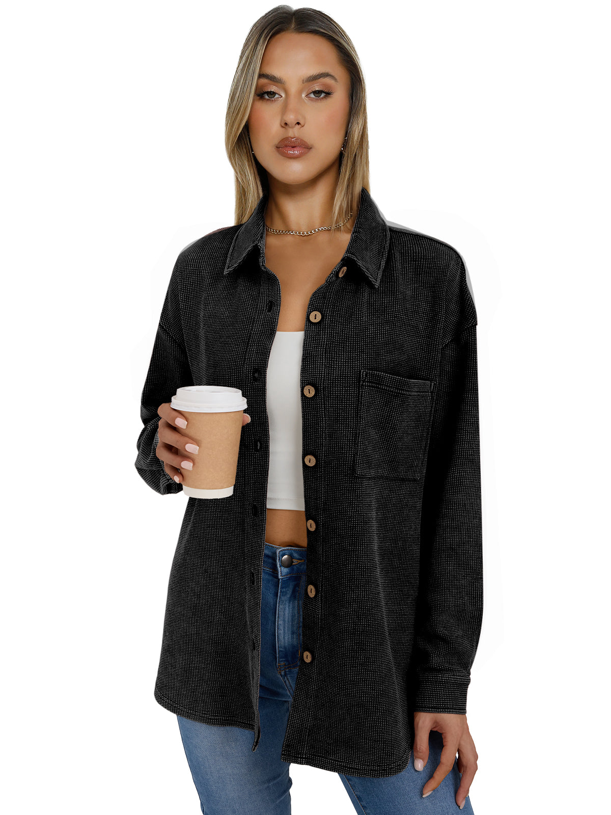 AUTOMET Women's Snow-Washed Waffle Shirt