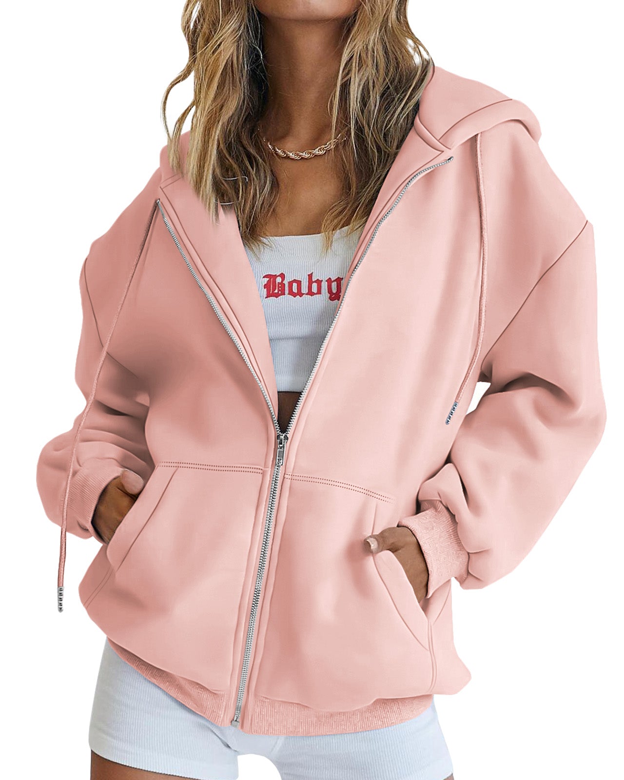 AUTOMET Women's Oversized Hooded Zip-Up