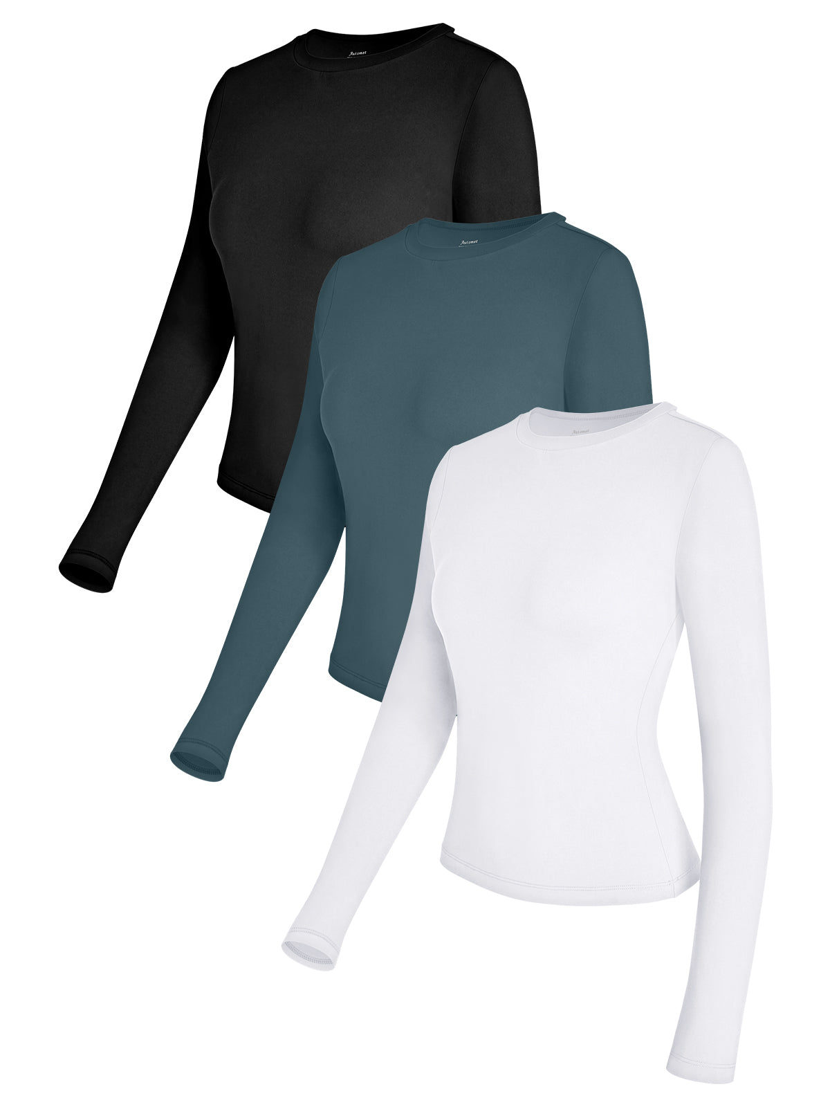 AUTOMET Womens 3 Piece Long Sleeve Shirts Basic Crop Tops Going Out Fall Fashion Underscrubs Layer Slim Fit Y2K Tops