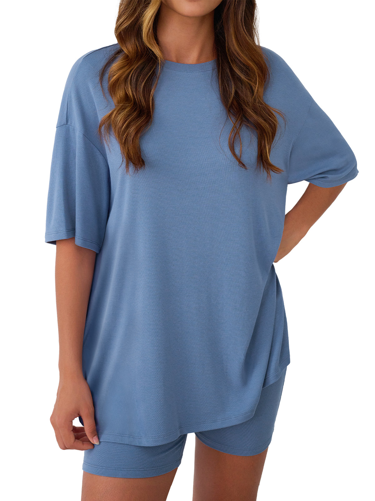 AUTOMET Women's Oversized Short Set with Side Slits