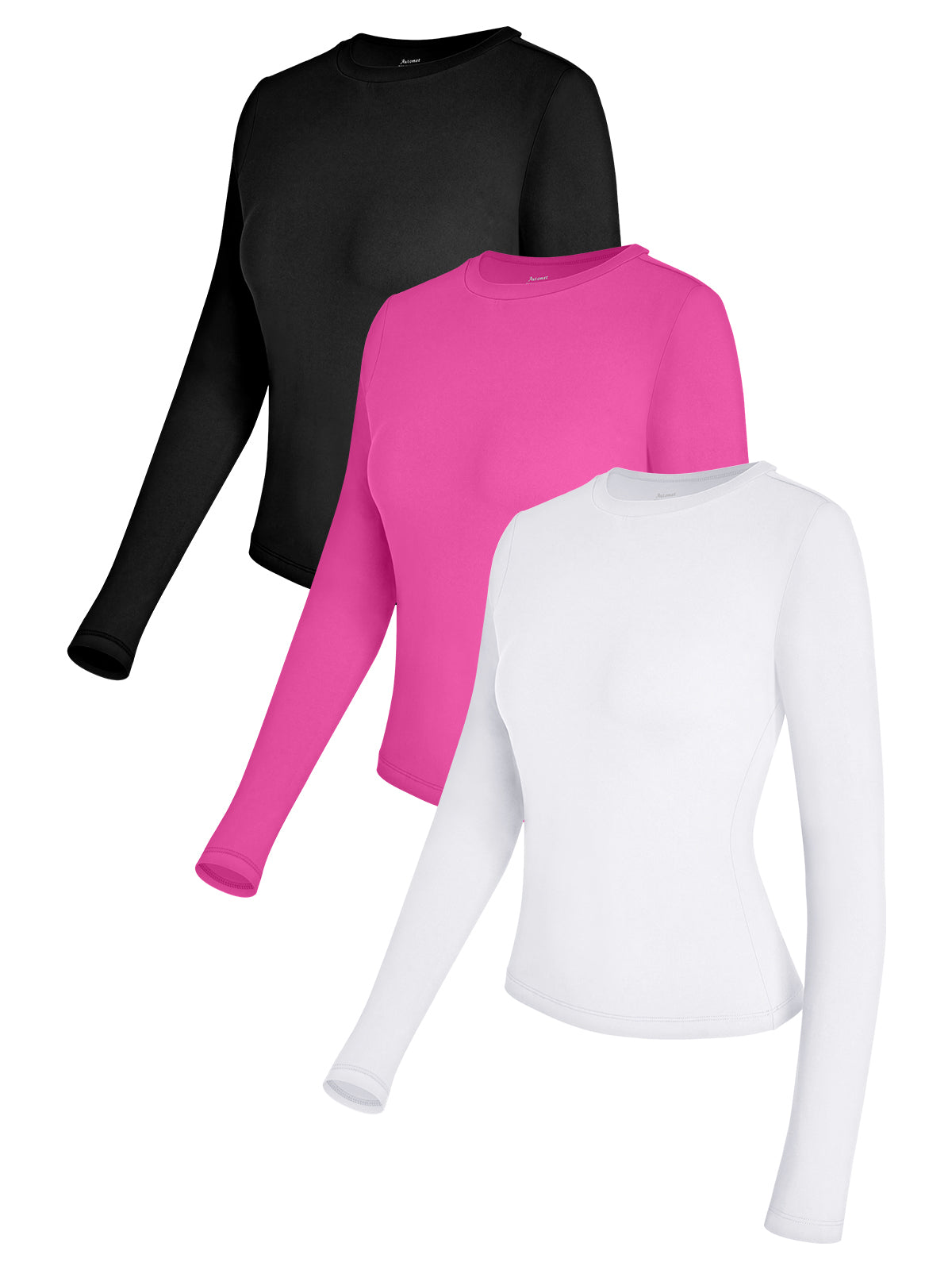 AUTOMET Womens 3 Piece Long Sleeve Shirts Basic Crop Tops Going Out Fall Fashion Underscrubs Layer Slim Fit Y2K Tops