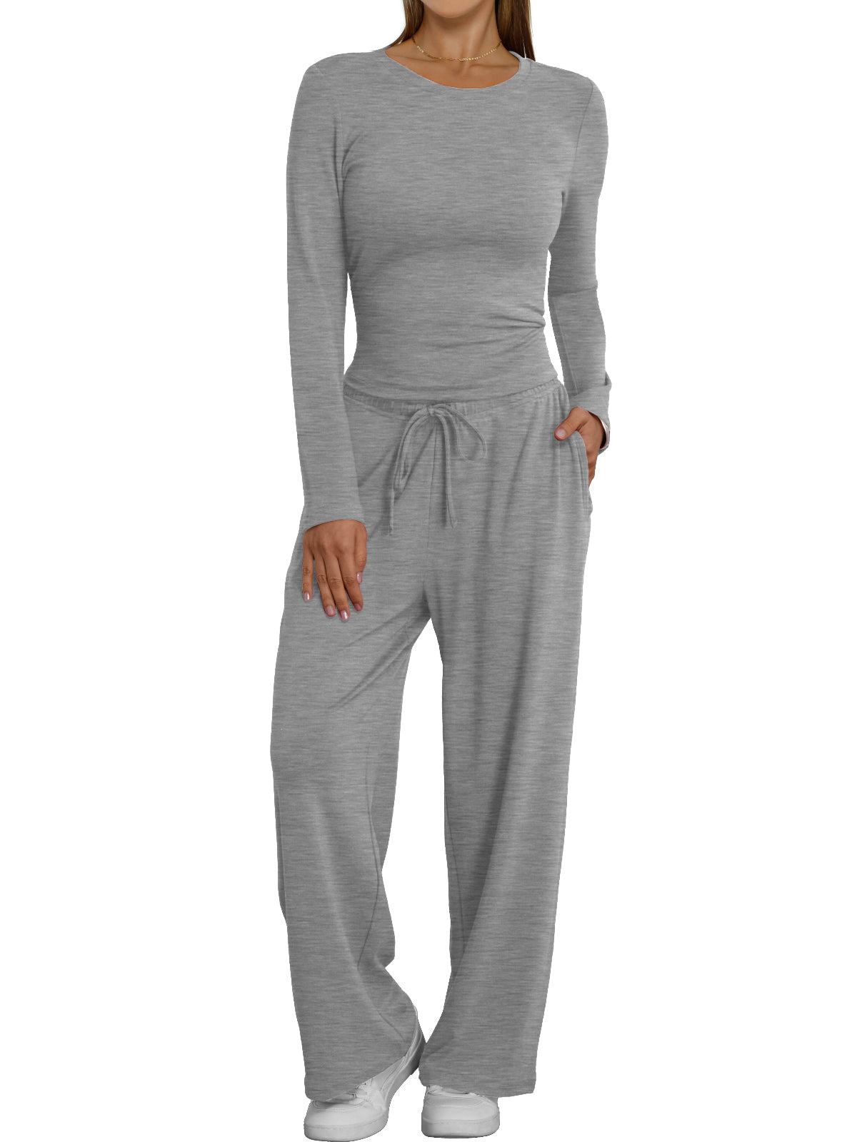 AUTOMET Women's Cropped Set with Draped Waist Detail