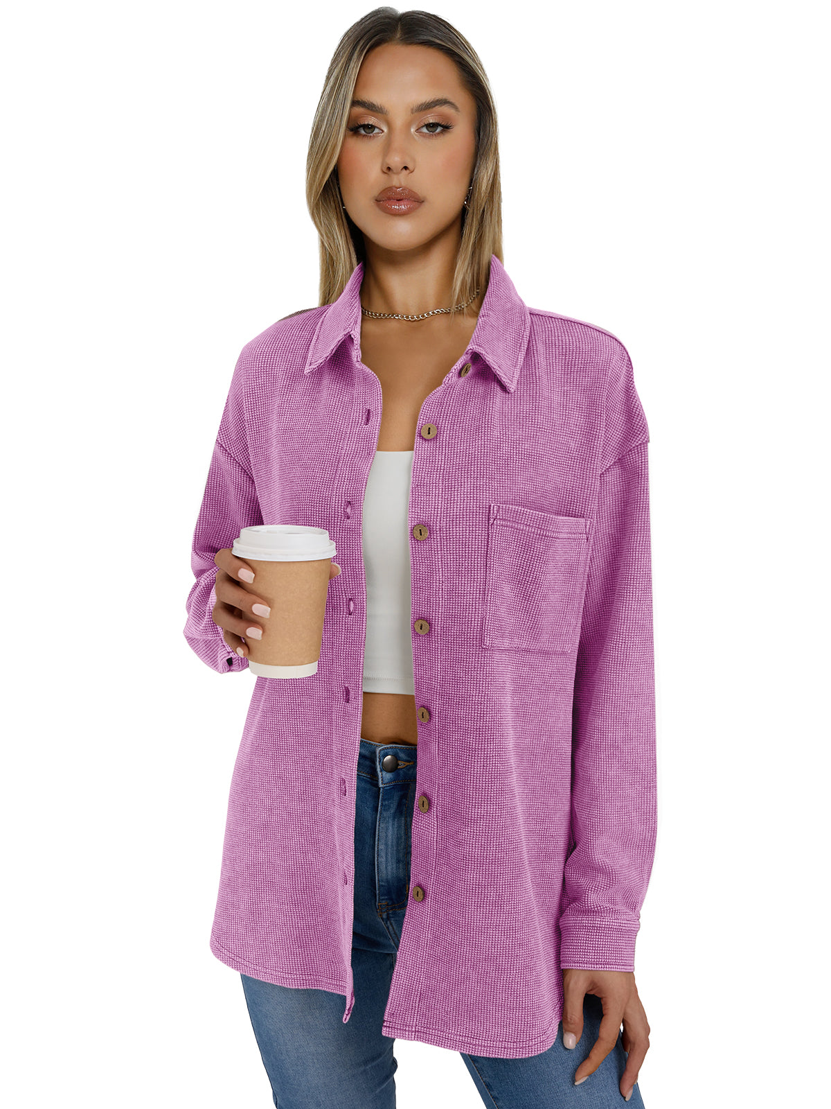 AUTOMET Women's Snow-Washed Waffle Shirt