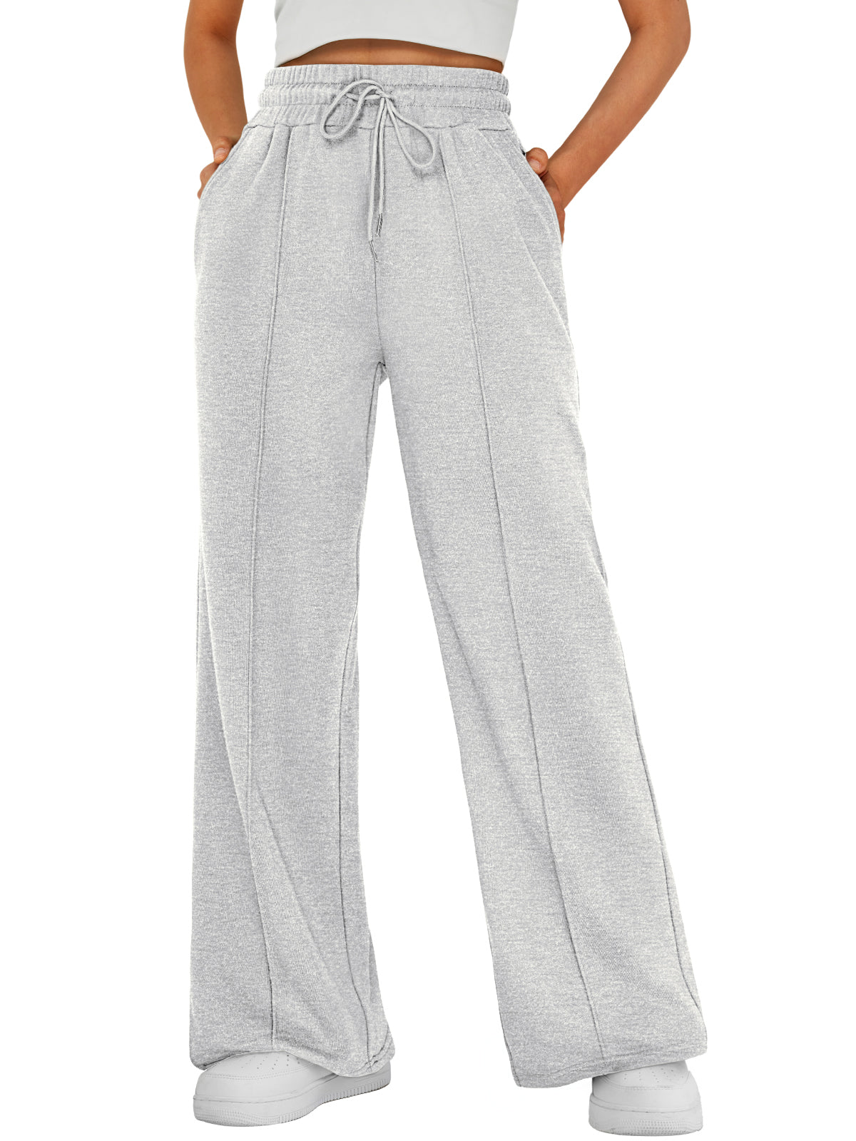 AUTOMET Womens Wide Leg Sweatpants Baggy Fall Lounge Sweat Pants Cotton Blend Wide Leg Pants with Pockets and Drawstring Waist