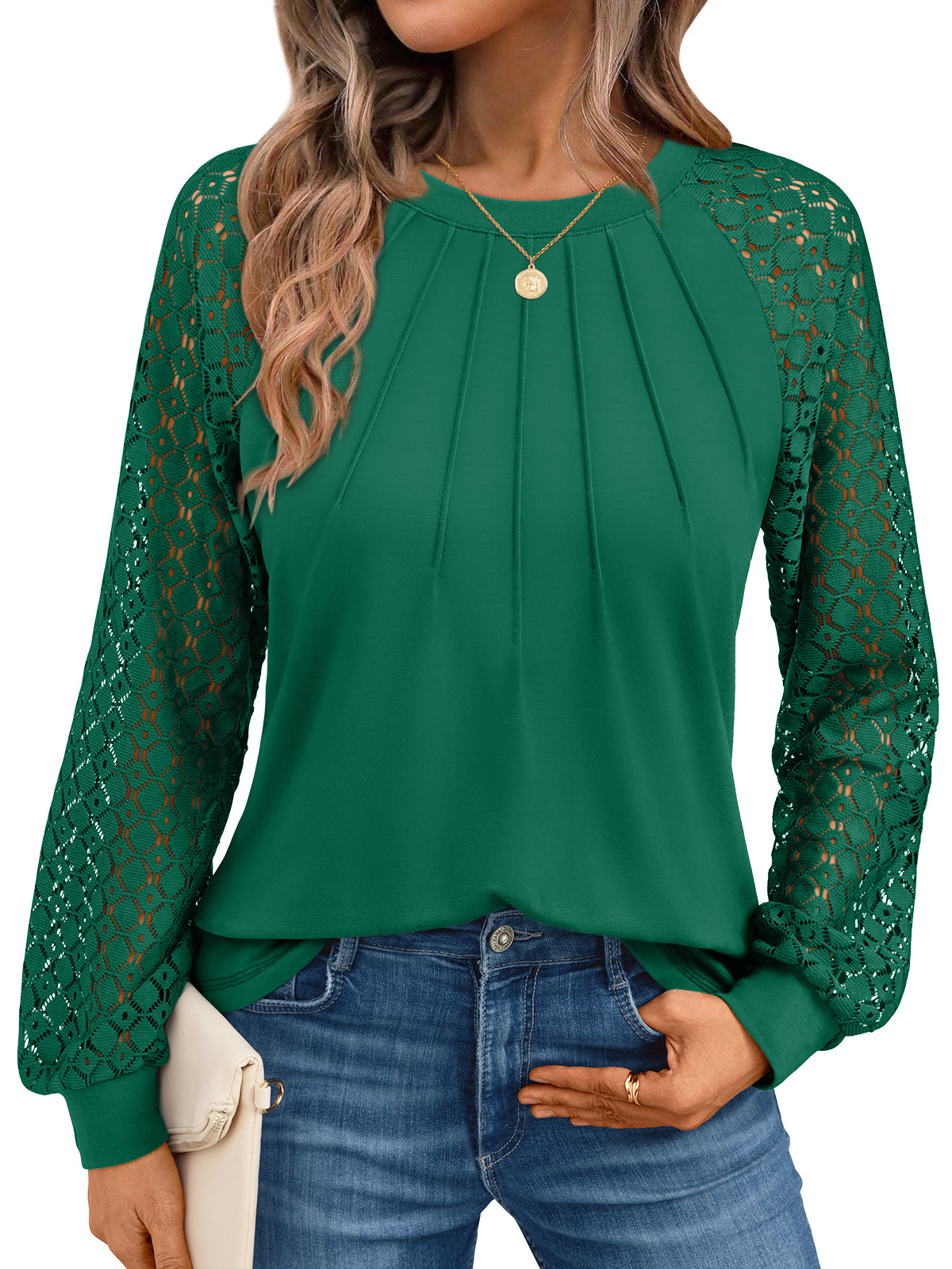 Green lace top