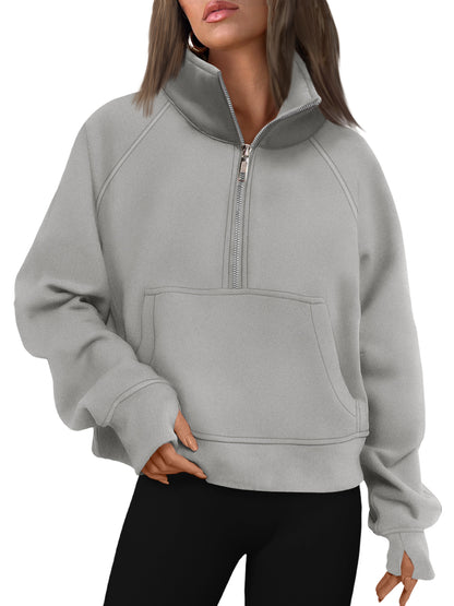 AUTOMET Womens Sweatshirts Half Zip Fleece Pullover Fall Outfits Fall Fashion Clothes 2026