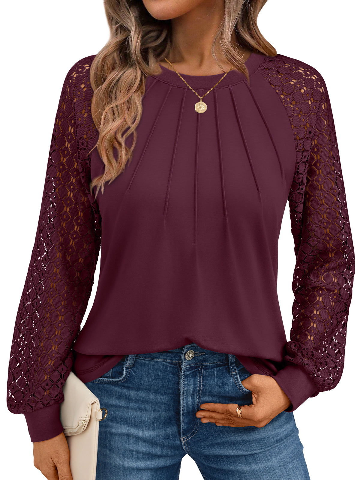 Wine lace top