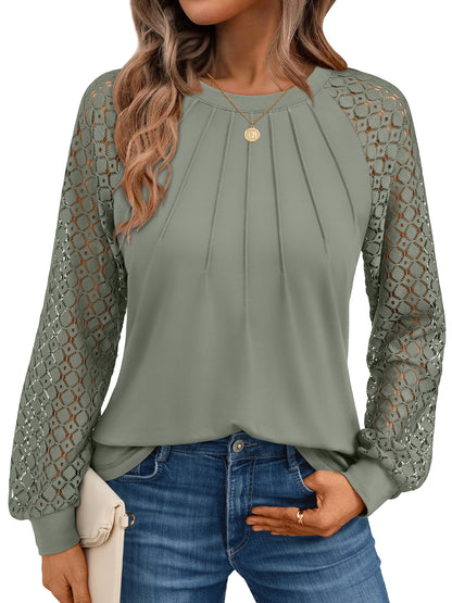 Sage lace top