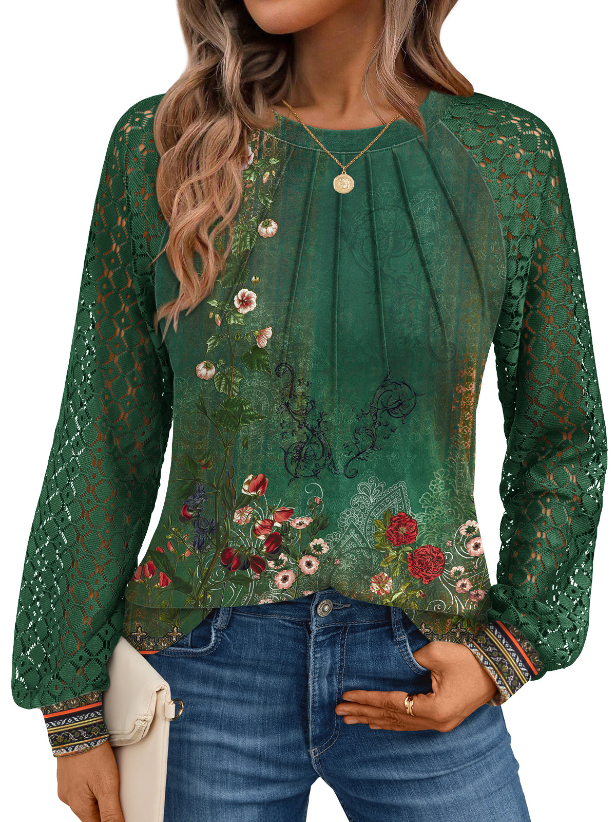 Floral lace top