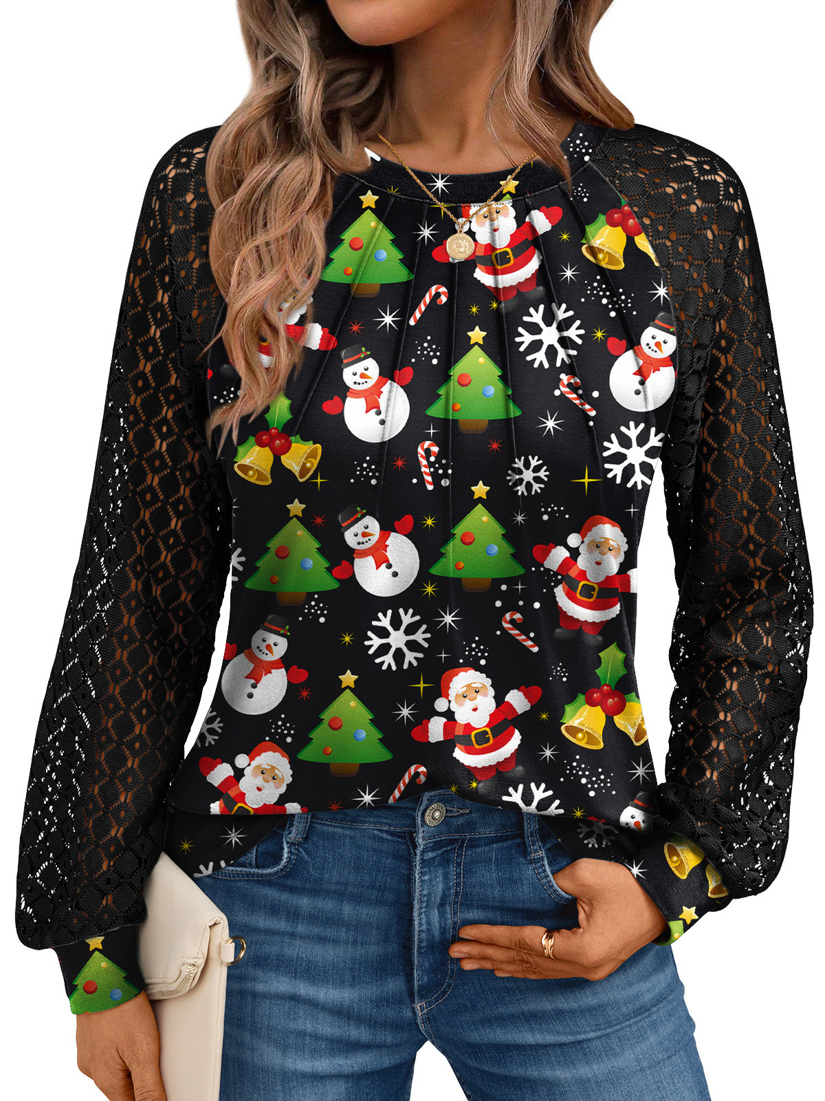 H W B lace top