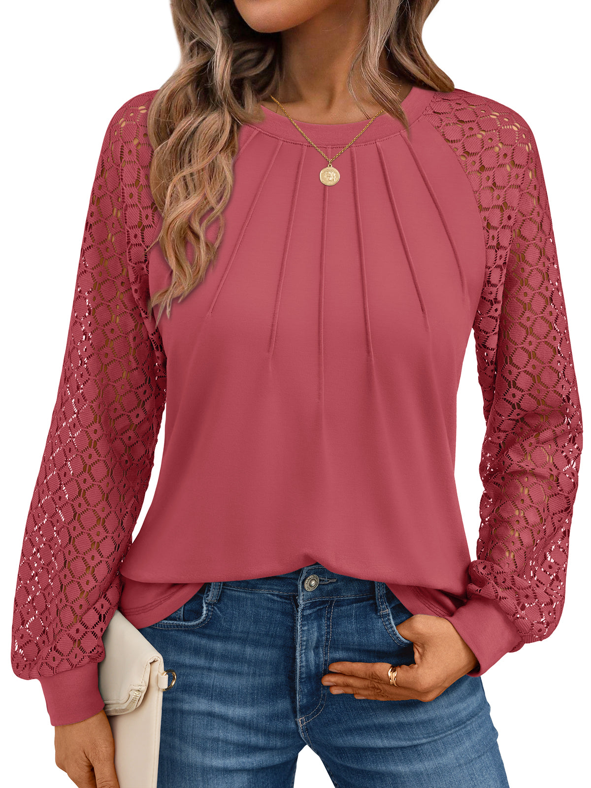 Rust lace top