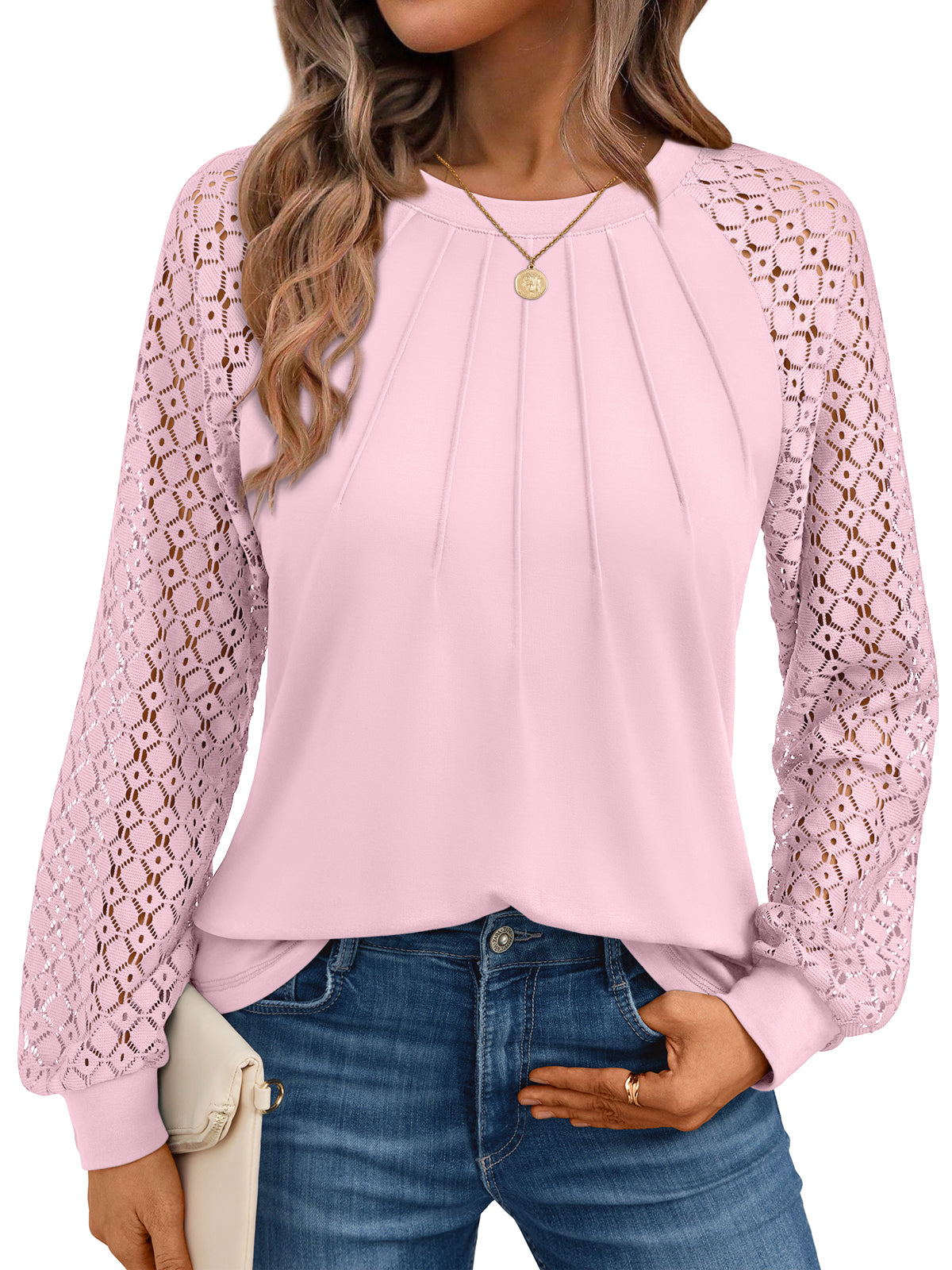 Pink lace top