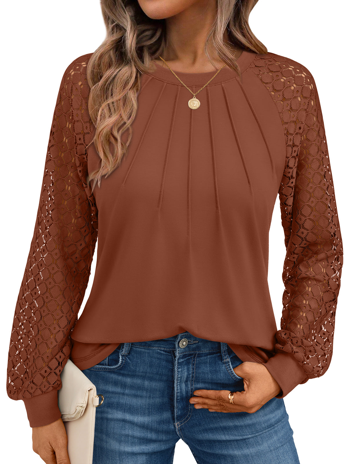 Caramel lace top