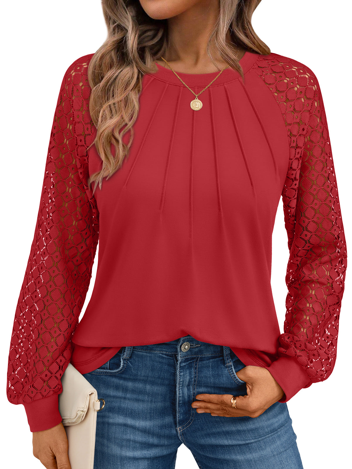 Brick Red lace top