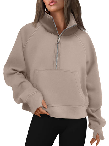 AUTOMET Womens Sweatshirts Half Zip Fleece Pullover Fall Outfits Fall Fashion Clothes 2026
