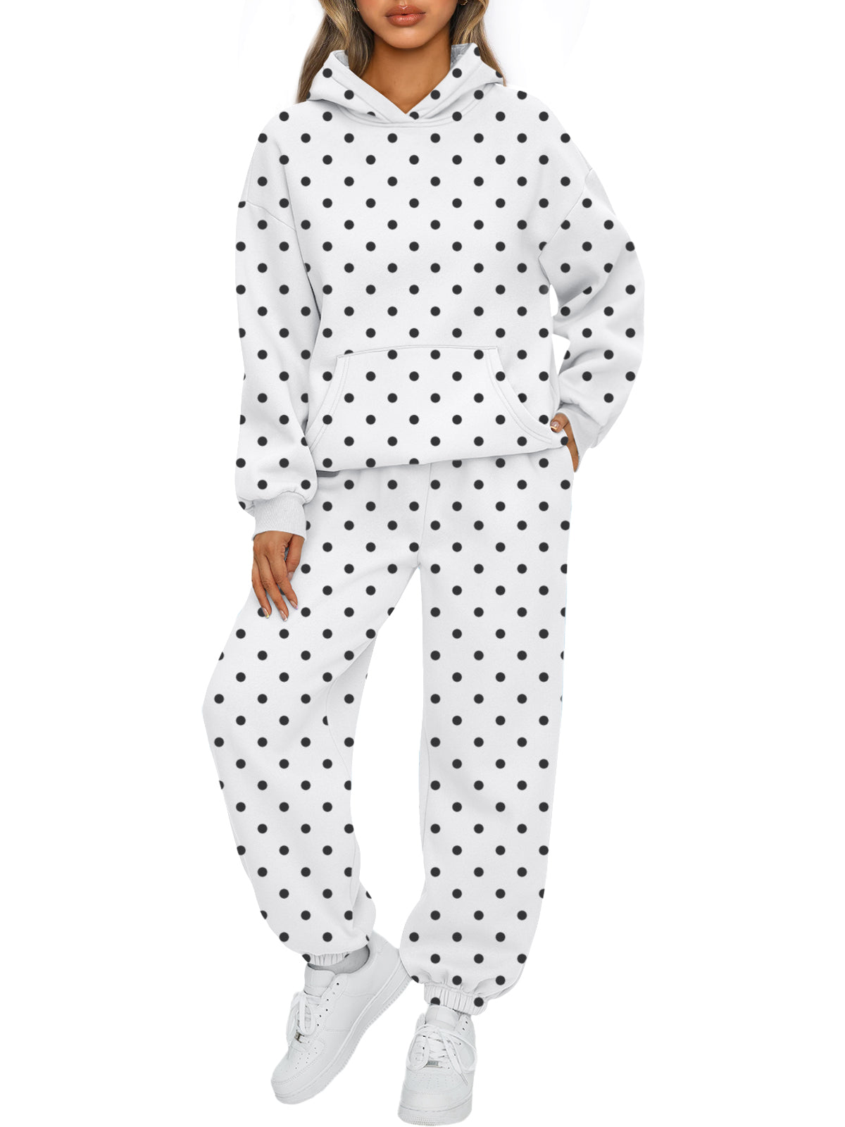 AUTOMET Womens 2 Piece Lounge Sweat Sets Fall Fashion Matching Sweatsuits
Oversized Hoodies,Kangaroo Pocket,Drop Shoulder,Side Pockets Sweatpants