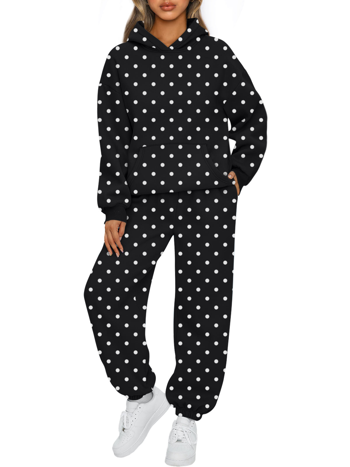 AUTOMET Womens 2 Piece Lounge Sweat Sets Fall Fashion Matching Sweatsuits
Oversized Hoodies,Kangaroo Pocket,Drop Shoulder,Side Pockets Sweatpants