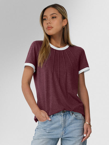 Automet Shirts for Women Summer Spring Tops Short Sleeve Oversized T Shirts Fashion Basic Casual Tee Clothes 2025