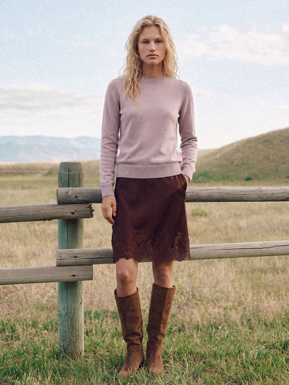 Essential Straight-Fit Crew Neck Top | 100% Non-Shrinking Merino Wool, Machine Washable & Versatile for All-Season Layering