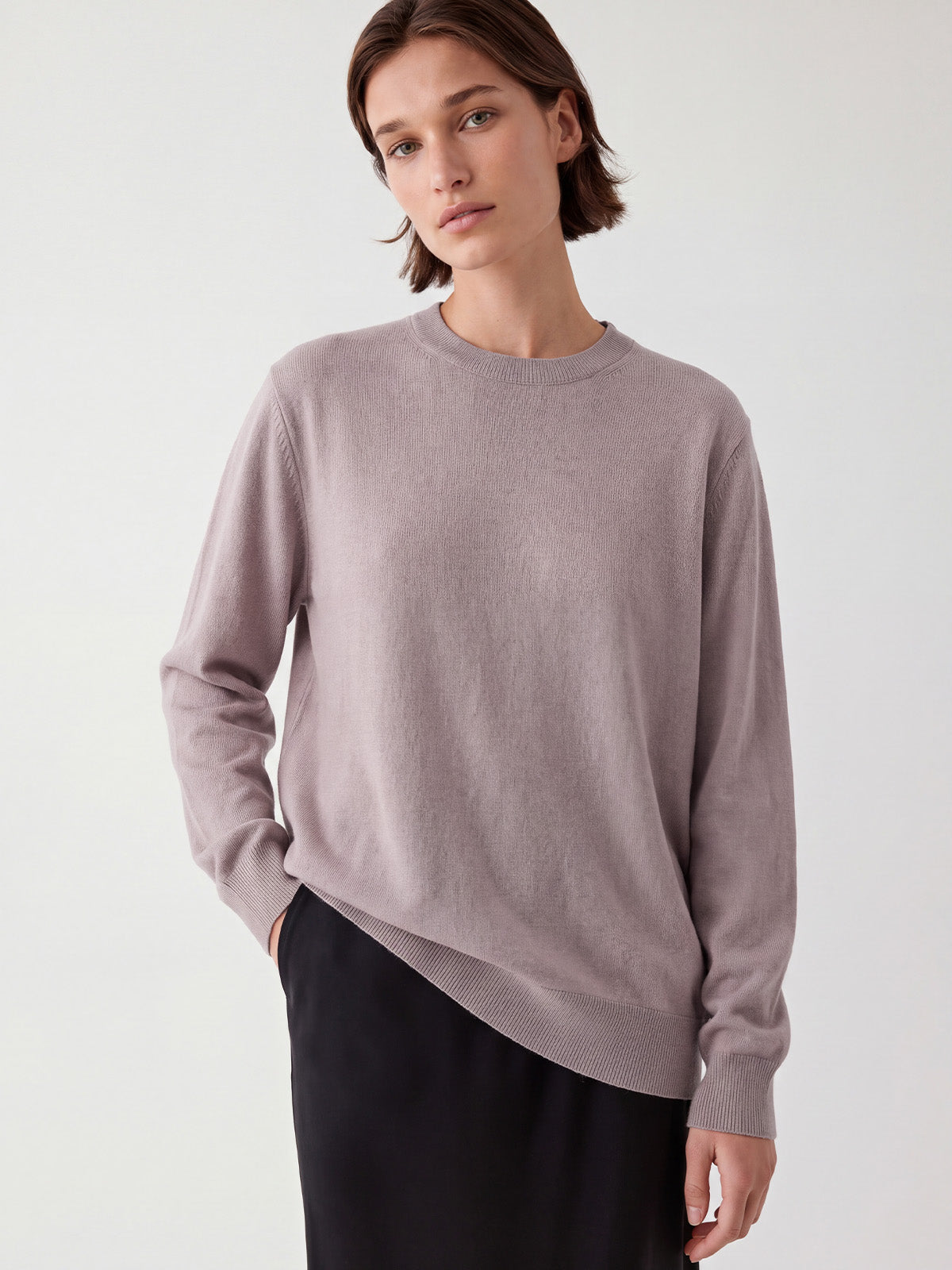Essential Straight-Fit Crew Neck Top | 100% Non-Shrinking Merino Wool, Machine Washable & Versatile for All-Season Layering
