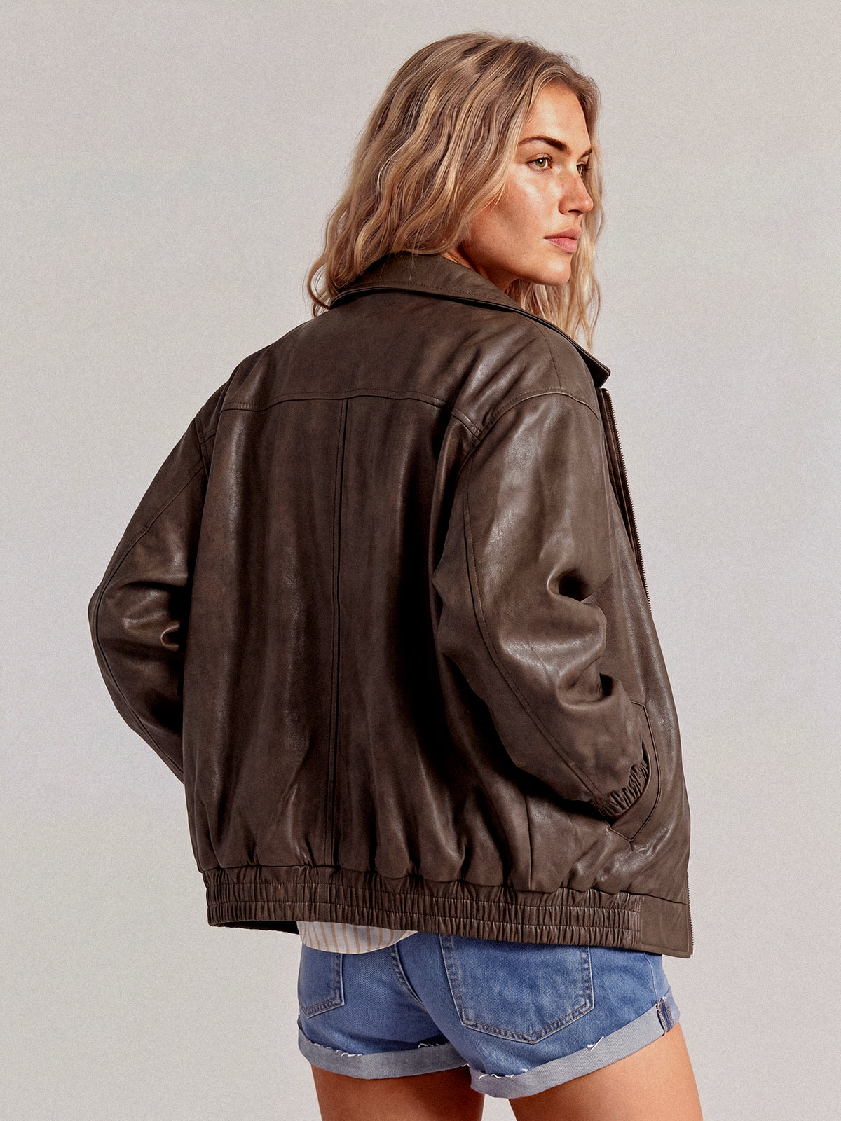 AUTOMET Giacche in pelle oversize da donna in finta pelle scamosciata Moda autunnale Cappotti da motociclista Abiti invernali Vestiti 2024