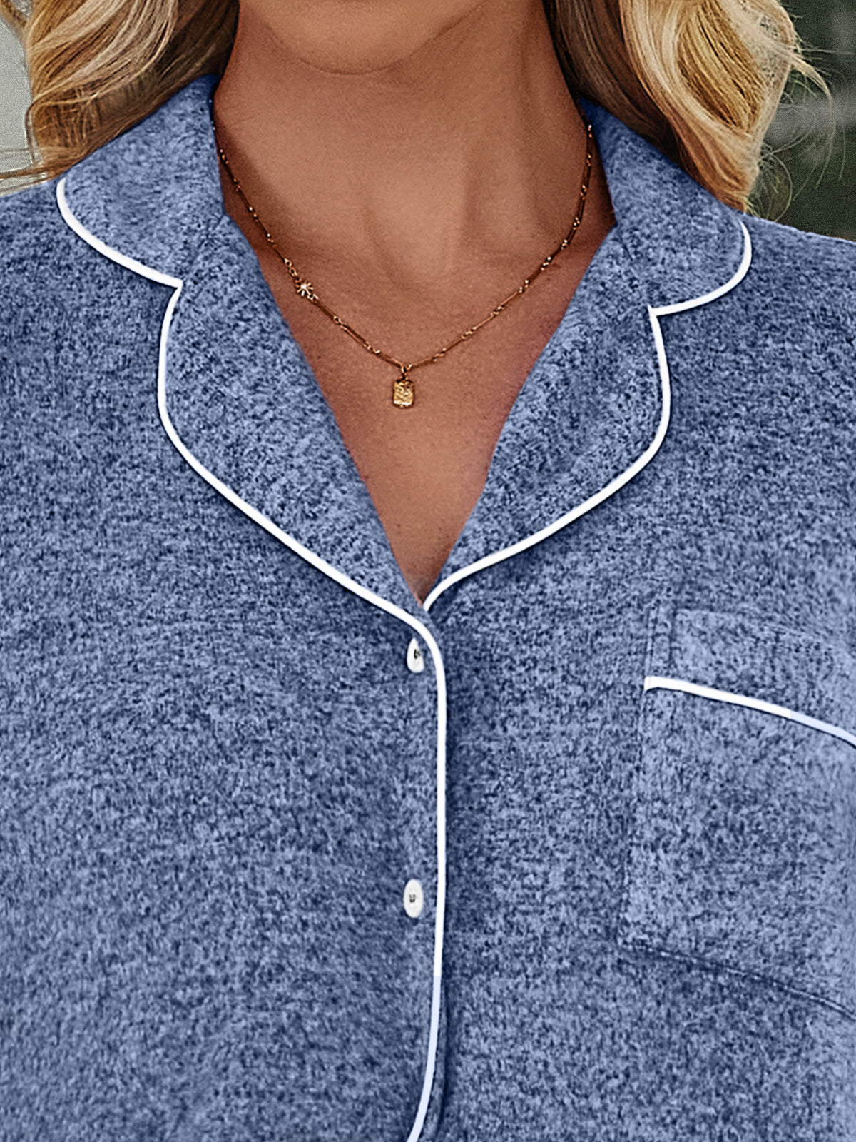 Automet Women‘s Long Sleeve Button-Down Pajama Set - Soft Minimalist Loungewear