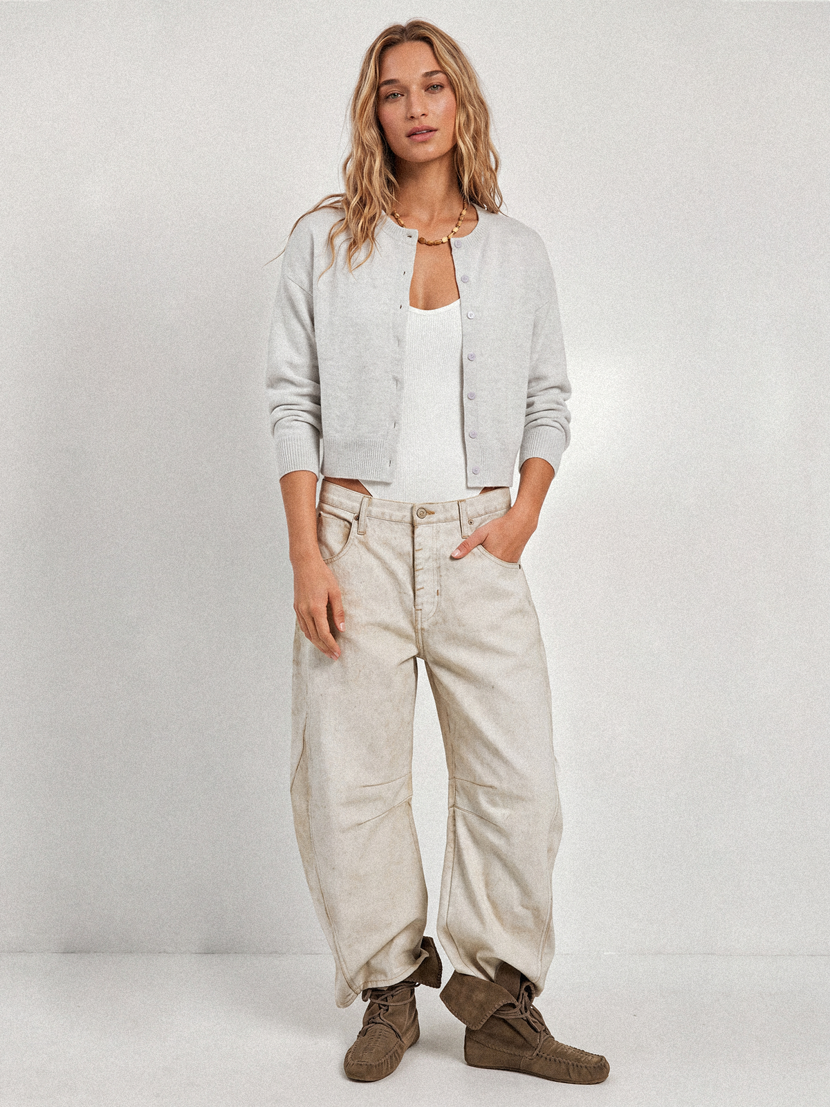 AUTOMET Women's Cropped Knit Cardigan