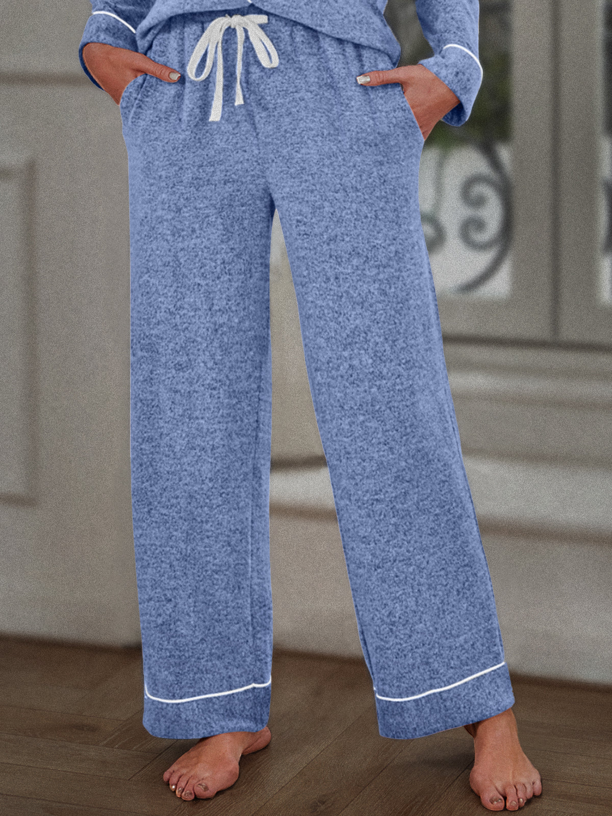 Automet Women‘s Long Sleeve Button-Down Pajama Set - Soft Minimalist Loungewear