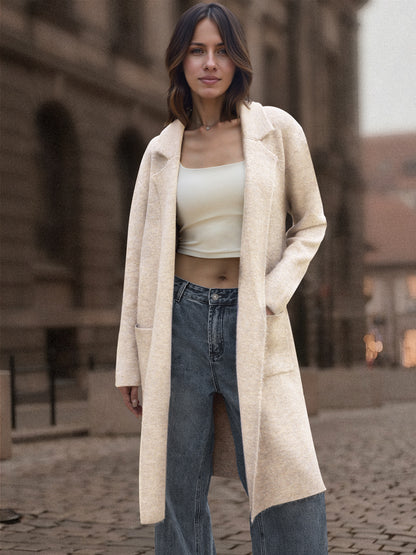 Automet Women‘s Long Open-Front Knit Coatigan | Dressy Casual Cardigan Coat