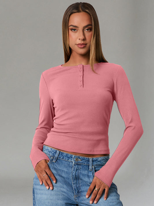 AUTOMET Women's 3-Pack Classic Henley Shirts
