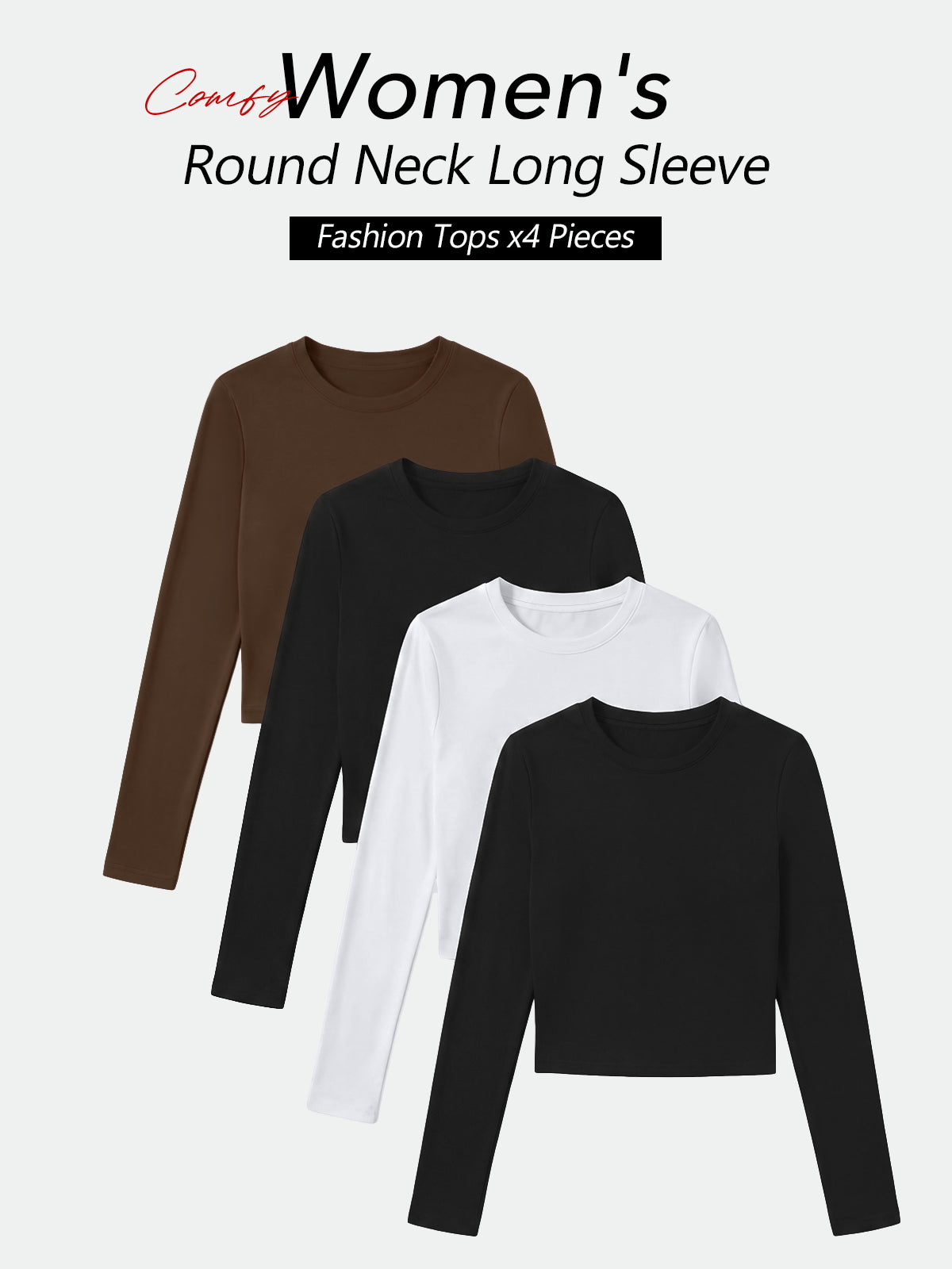 AUTOMET Women's Long Sleeve Crop Tops 4 Packs Going Out Workout Double Lined Shirts 2026 Fall Outfits Cute Teen Girl Clothes