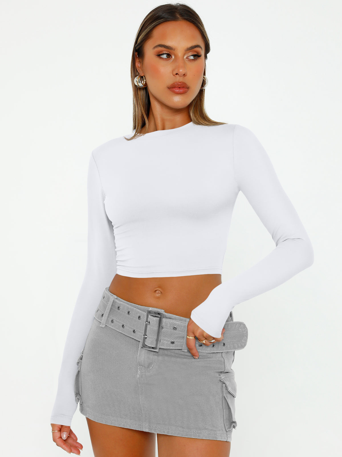 AUTOMET Women's Long Sleeve Crop Tops 4 Packs Going Out Workout Double Lined Shirts 2026 Fall Outfits Cute Teen Girl Clothes
