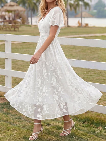 Summer Floral V Neck Maxi Dresses with Pockets