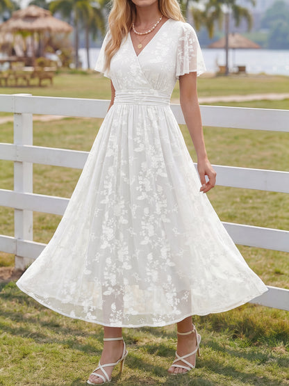 Summer Floral V Neck Maxi Dresses with Pockets