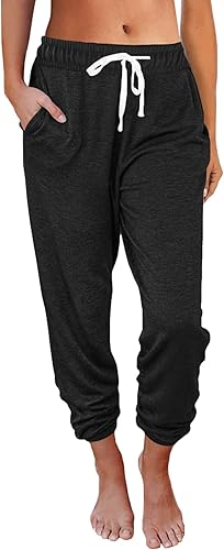 AUTOMET Women's High Waisted Lounge Sweatpants Jogger Pants with Pockets