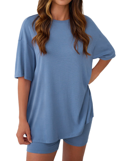 AUTOMET Women's Oversized Short Set with Side Slits