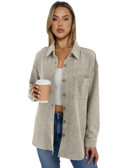 AUTOMET Women's Snow-Washed Waffle Shirt